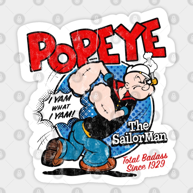 Popeye The Sailor Sticker by Alema Art